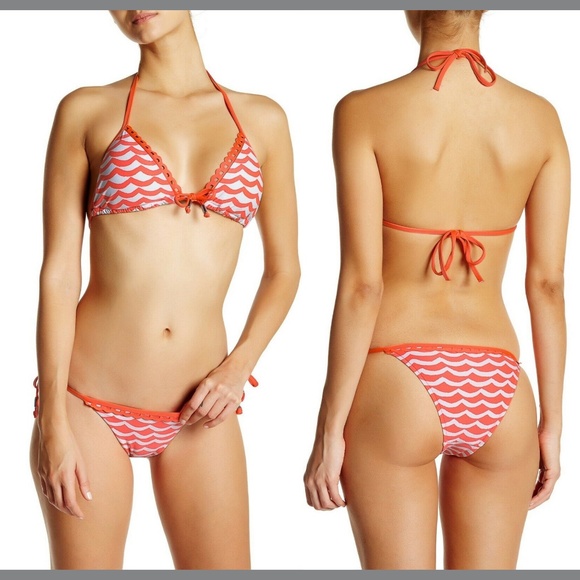 NWT 2PC Seafolly 'Tidal Wave' Bikini Top‎ + Brazilian Bottom [ 4 US ] - Picture 1 of 8